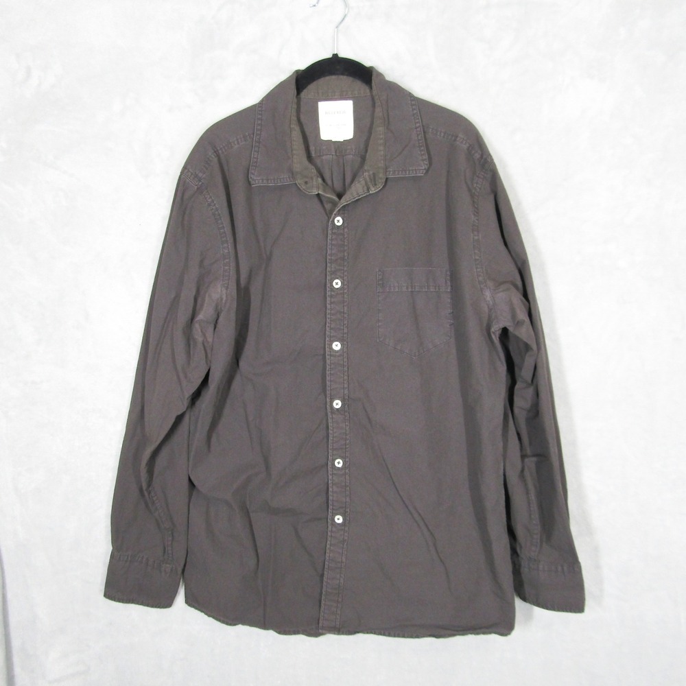 BILLY REID Shirt Cotton Size XXL Brown Long Sleeve Button Down